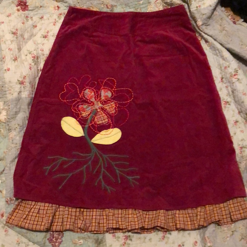 Burgundy red velour Oilily skirt!
